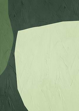 Abstract Green and White Textured Painting