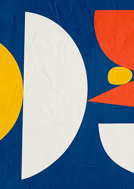 Abstract Geometric Shapes on Blue Background