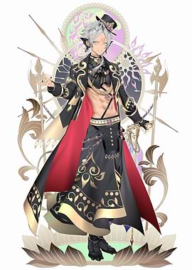 Elegant Fantasy Character with Ornate Attire