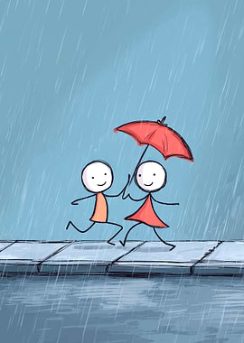 Stick Figures in the Rain