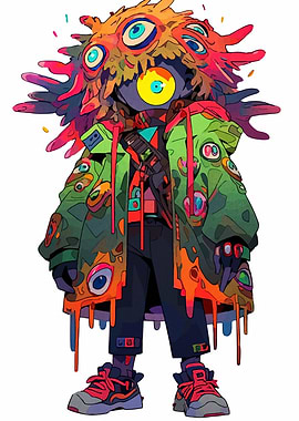 Eye-Catching Character with Colorful Coat
