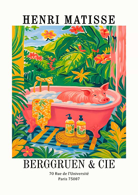 Henri Matisse Pig in Bathtub Art