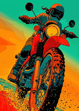 Motorcycle Rider in Action