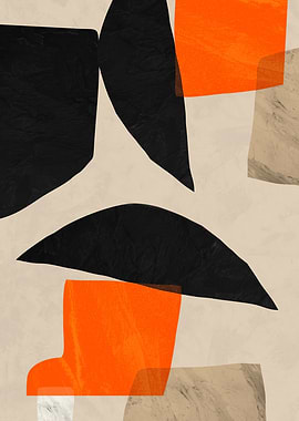Abstract Shapes in Black and Orange