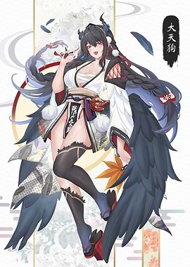 Anime Girl Tengu Illustration