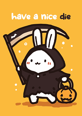 Cute Grim Reaper Bunny Halloween