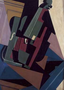 Cubist Violin Still Life Painting, juan gris art