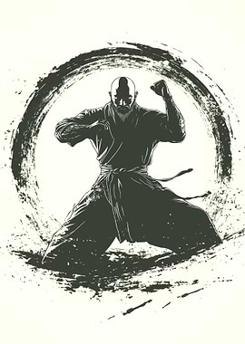 Martial Arts Master in Action Pose