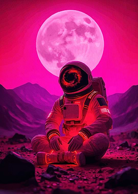 Astronaut Lotus Position Mars