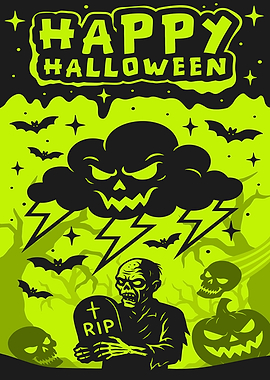 Happy Halloween Spooky Illustration