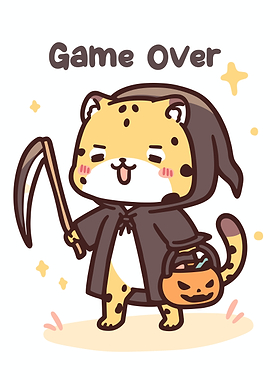 Cute Halloween Grim Reaper Cartoon