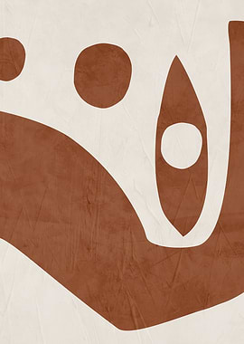 Abstract Brown Shapes on Cream Background