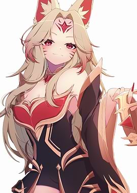 Anime Girl with Fox Ears and Tail