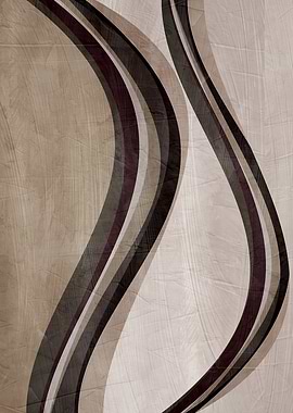 Abstract Beige and Brown Wavy Lines