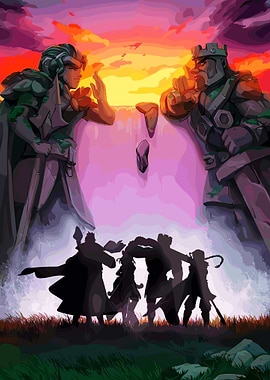 Fantasy Landscape with Statues and Figures