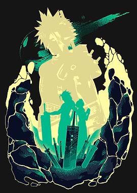 Final Fantasy VII Silhouette Art