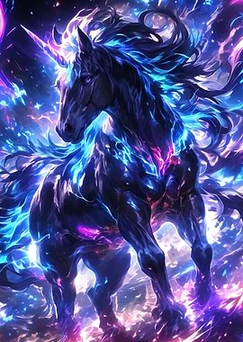 Mystical Unicorn with Glowing Mane