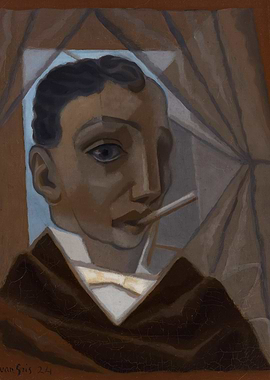 Man with Cigarette by Juan Gris, juan gris painting