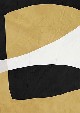 Abstract Black, Gold, and White Shapes