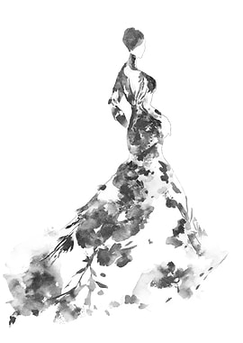 Watercolor Woman in Dress