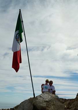 Couple with Mexican Flag on Summit
