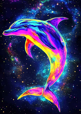 Colorful Dolphin Space