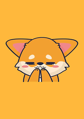 Cute Cartoon Fox with Pleading Expression