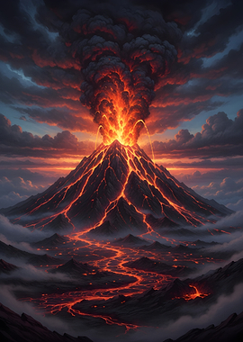 Volcano Eruption Landscape