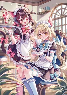 Anime Cat Maid Cafe Scene