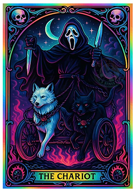 Ghostface Chariot Tarot Card