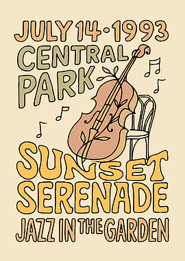 Central Park Sunset Serenade Jazz Poster