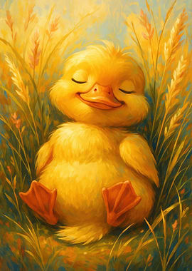 Sleeping Duckling in Field