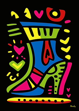 Neon Pop Art High Heel – Bold Colorful Fashion Statement