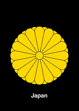Japanese Imperial Seal on Black Background