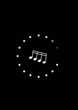 Minimalist Music Notes on Black Background