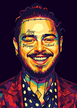 Post Malone Pop Art Portrait