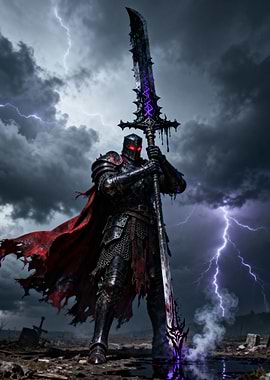 Dark Knight with Enigmatic Sword