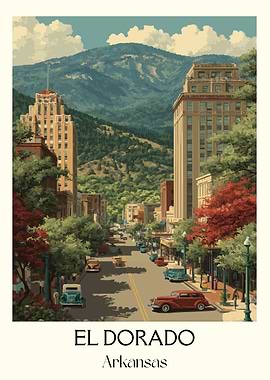 El Dorado, Arkansas Cityscape Art