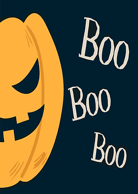 Halloween Pumpkin Boo Illustration