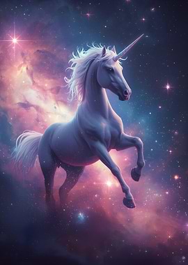 Unicorn in Space Nebula