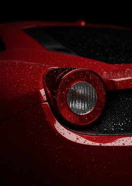 Red Sports Car Taillight Detail