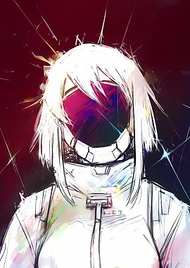 Anime Astronaut Girl Digital Art