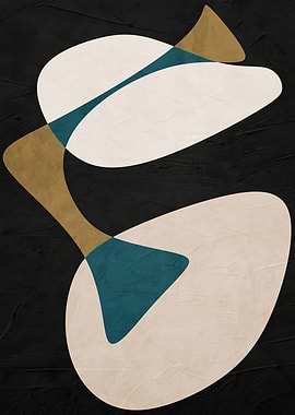 Abstract Shapes on Black Textured Background