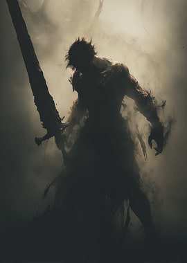 Dark Warrior with Oversized Sword