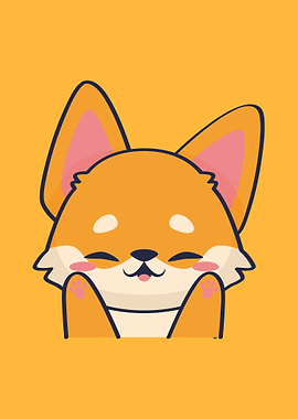 Cute Cartoon Shiba Inu Illustration