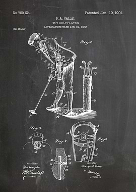 Toy Golf Player Patent Drawing