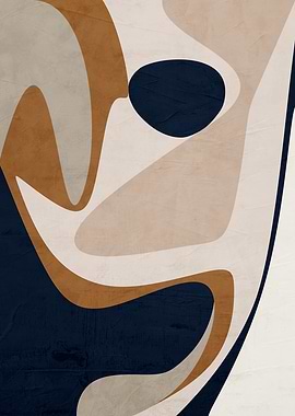 Abstract Shapes in Beige, Brown, and Blue