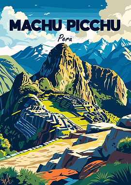 Machu Picchu, Peru Travel Poster