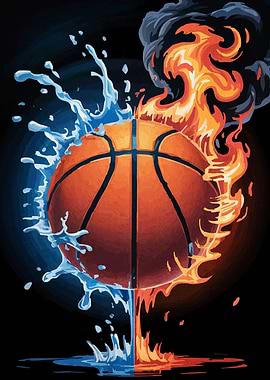 Basketball Fire Water