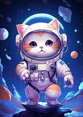 Astronaut Cat Space